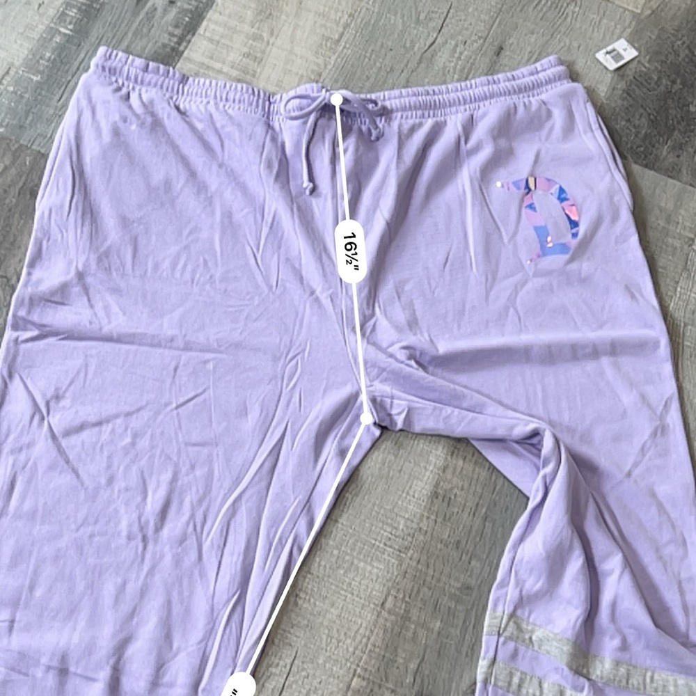Disneyland purple iridescent jogger sweats with gray stripes size 3XL - Picture 9 of 10